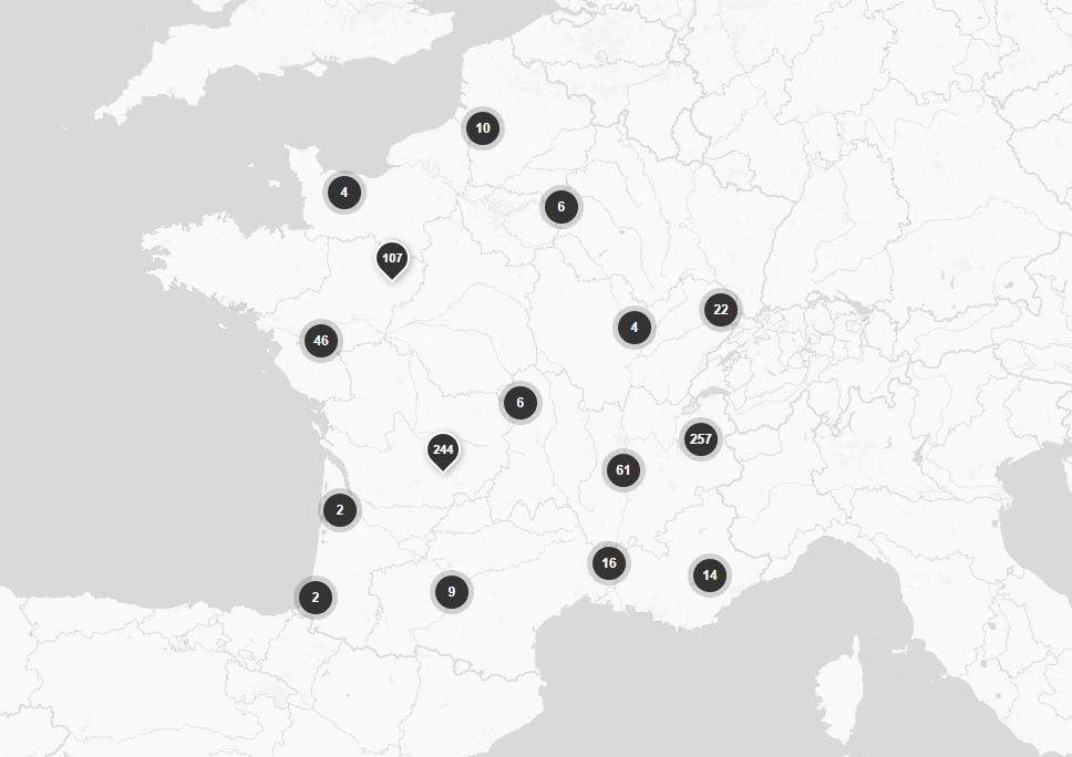 Carte des points de vente